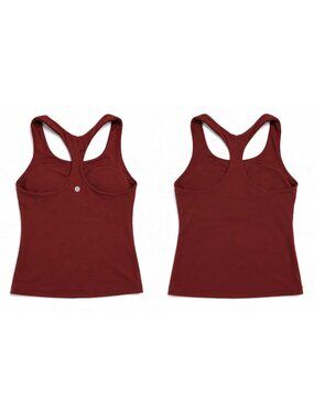 CRZ YOGA Butterluxe Racerback Tank Top Built-In Bra Burgundy XS